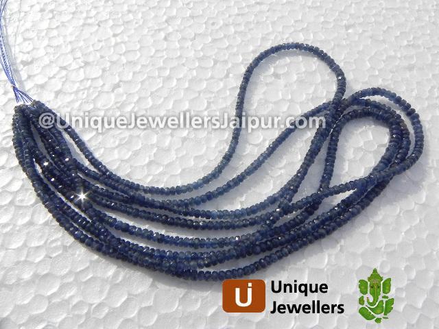 Blue Sapphire Faceted Roundelle Beads